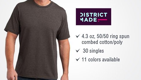 District Made Mens Perfect Blend Crew Tee DM108