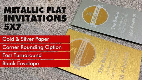 Metallic Paper Flat Card - 5x7