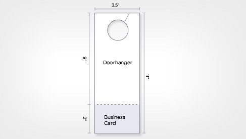 Door Hangers Perforated for Business Card - 3.5 x 11