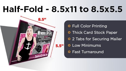 Half-Fold Mailer - 8.5x11 to 8.5x5.5