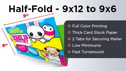 Half-Fold Mailer - 9x12 to 9x6