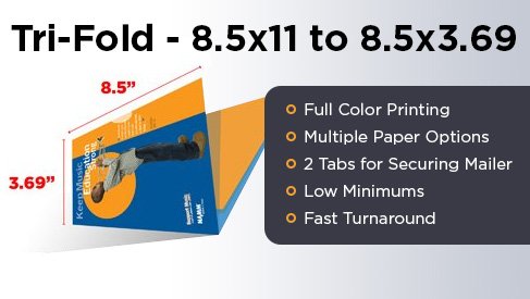 Tri-Fold Mailer - 8.5x11 to 8.5x3.69