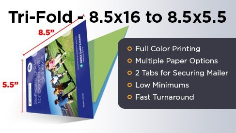 Tri-Fold Mailer - 8.5x16 to 8.5x5.5