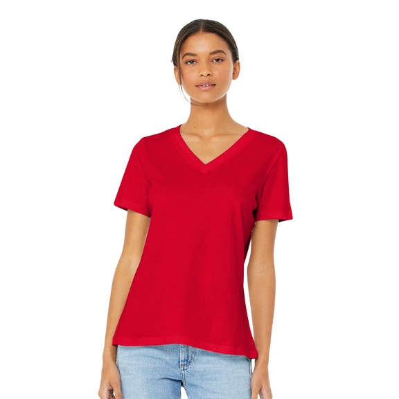 BELLA+CANVAS Womens Relaxed Jersey Short Sleeve V-Neck Tee (BC6405)