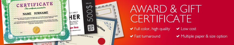 Award & Gift Certificates