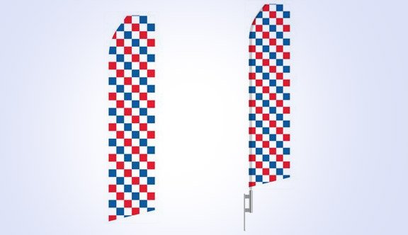 Red, Blue, and White Checkered Stock Flag - 16ft