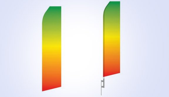 Green Orange Gradient Stock Flag - 16ft