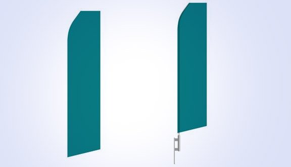 Teal Stock Flag - 16ft