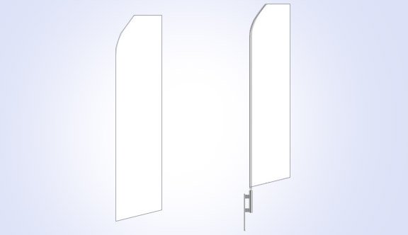 White Stock Flag - 16ft