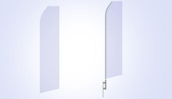 Light Grey Stock Flag - 16ft