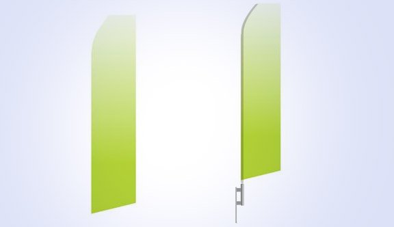 Lime Green Gradient Stock Flag - 16ft