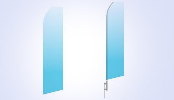 Light Blue Gradient Stock Flag - 16ft