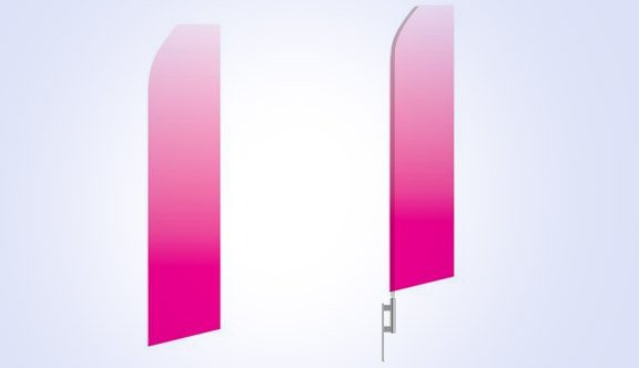 Magenta Gradient Stock Flag - 16ft