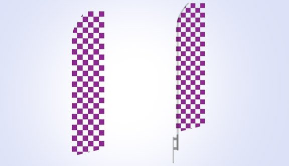 Purple Checkered Stock Flag - 16ft Purple Checkered Stock Flag - 16ft