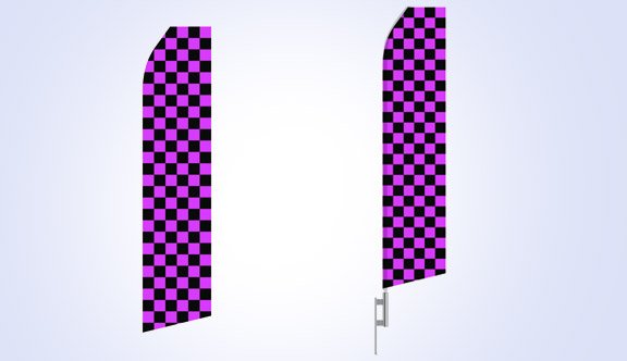 Magenta Black Stock Flag - 16ft