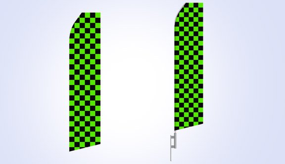 Black Green Stock Flag - 16ft