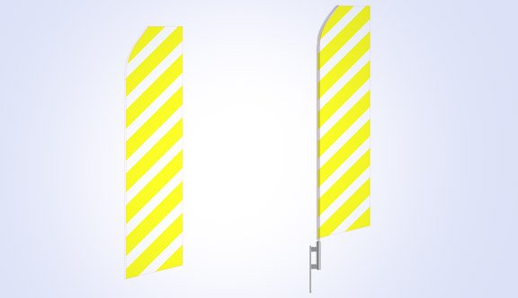 Yellow Stripe Stock Flag - 16ft