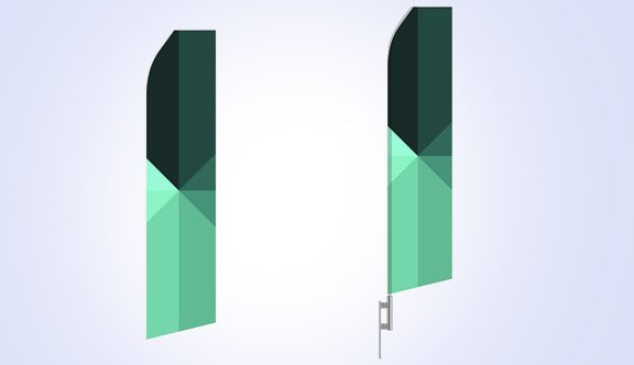 Green Shaded Stock Flag - 16ft