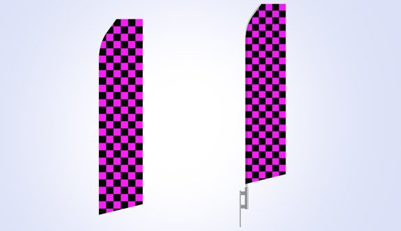 Black Magenta Stock Flag - 16ft