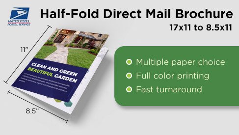 Half-Fold Direct Mail Brochure- 17x11 to 8.5x11