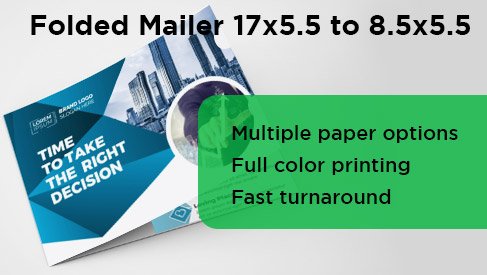 Half-Fold Direct Mail Postcard - 17x5.5 to 8.5x5.5