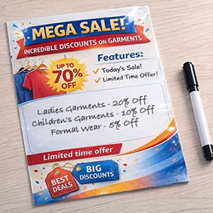 Dry Erase Card - European A4 Size (8.27x11.69)