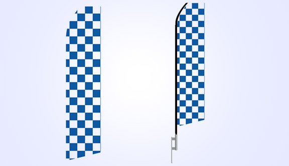 Blue and White Checkered Stock Flag - 16ft. Blue and White Checkered Stock Flag - 16ft.