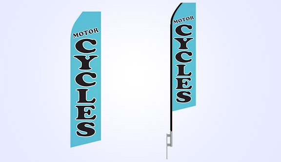 Blue Motorcycle Stock Flag - 16ft. Blue Motorcycle Stock Flag - 16ft.