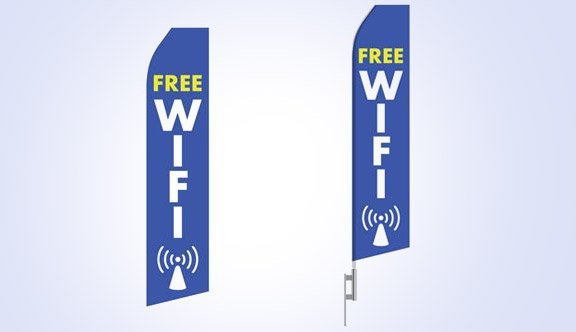 Free Wifi Stock Flag - 16ft Free Wifi Stock Flag - 16ft