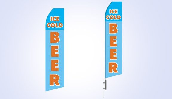 Ice Cold Beer Stock Flag - 16ft Ice Cold Beer Stock Flag - 16ft