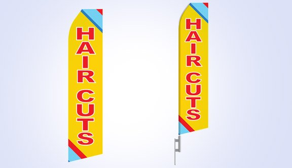 Haircuts Stock Flag - 16ft Haircuts Stock Flag - 16ft