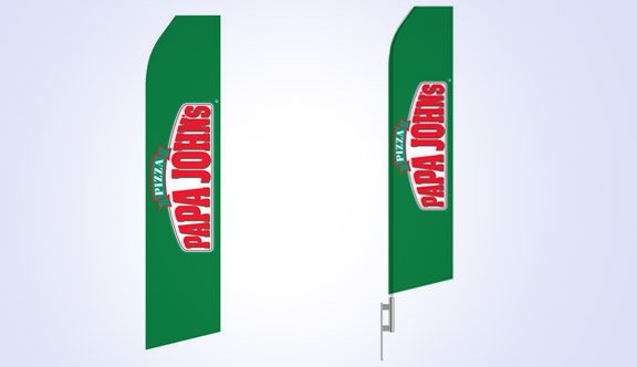 Papa John''s Pizza Logo Stock Flag - 16ft Papa John''s Pizza Logo Stock Flag - 16ft