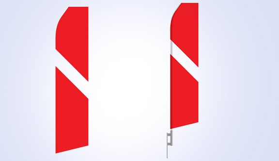 Red and White Stripe Stock Flag - 16ft Red and White Stripe Stock Flag - 16ft