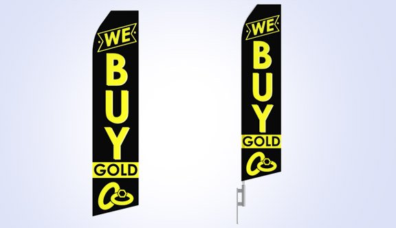 We Buy Gold Stock Flag - 16ft We Buy Gold Stock Flag - 16ft