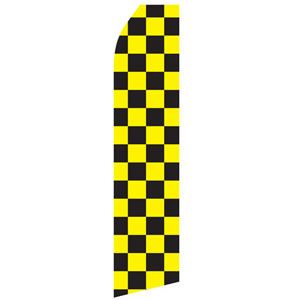 Black and Yellow Checkered Stock Flag - 16ft