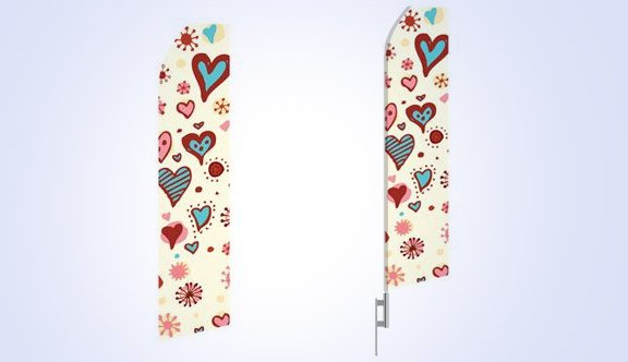Heart Design Stock Flag - 16ft