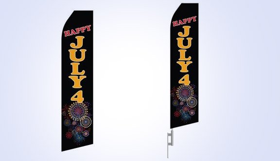 Happy 4th of July Stock Flag - 16ft