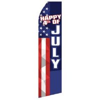 Happy 4th of July Stock Flag - 16ft