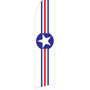 Red White and Red Star Stock Flag - 16ft