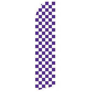 Purple and White Checkered Stock Flag - 16ft