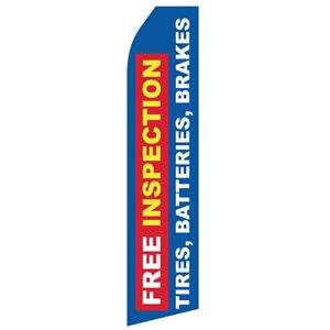 Free Inspection Tires Batteries Brakes Stock Flag - 16ft