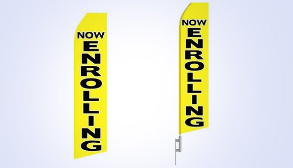 Now Enrolling Stock Flag - 16ft