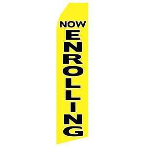 Now Enrolling Stock Flag - 16ft