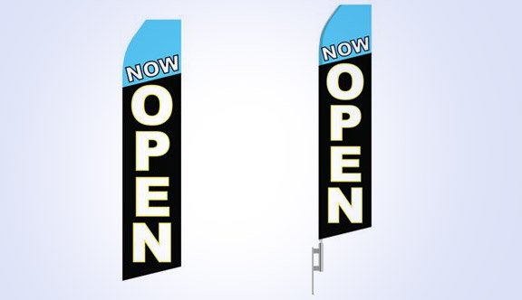 Now Open Stock Flag - 16ft