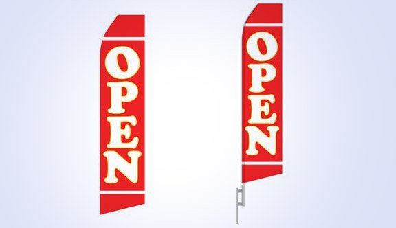 Red Open Stock Flag - 16ft