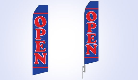 Blue Open Stock Flag - 16ft