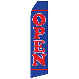 Blue Open Stock Flag - 16ft