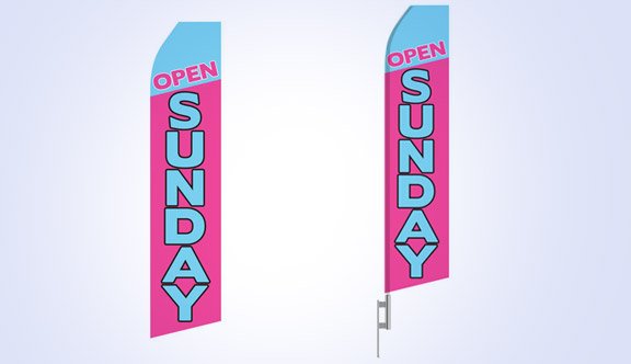Purple Open Saturday Stock Flag - 16ft