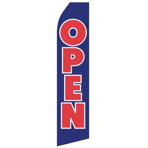 Blue Open Stock Flag - 16ft