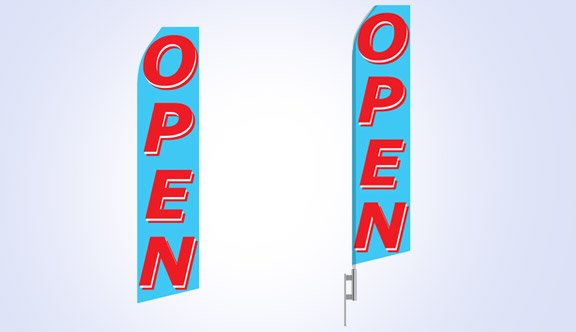 Blue Open Stock Flag - 16ft